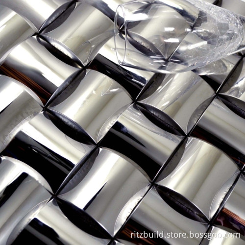 Mirror Tile Silver Mirror Mosaic Tile KTV Background Wall Stainless Steel Mosaic